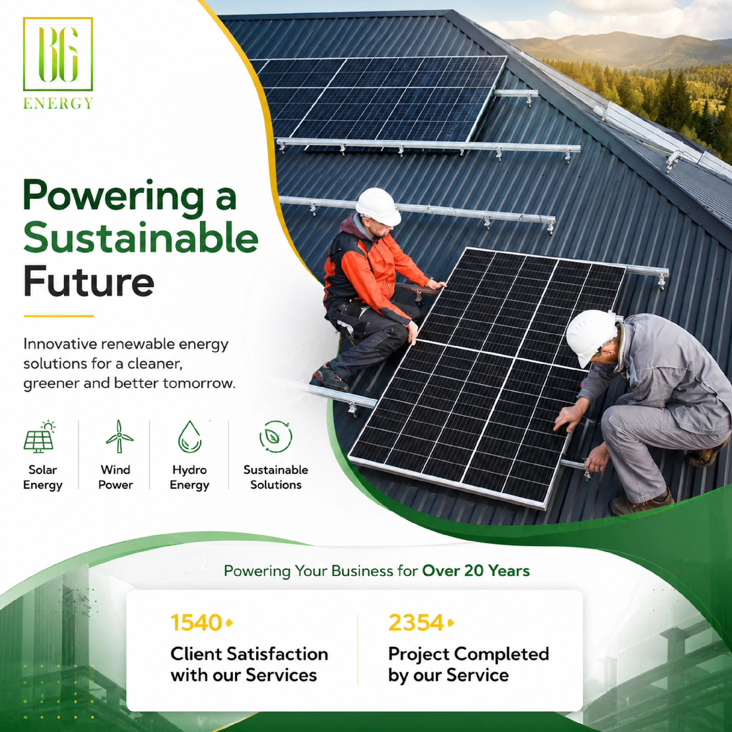 Renewable energy website and branding project for BG Energy